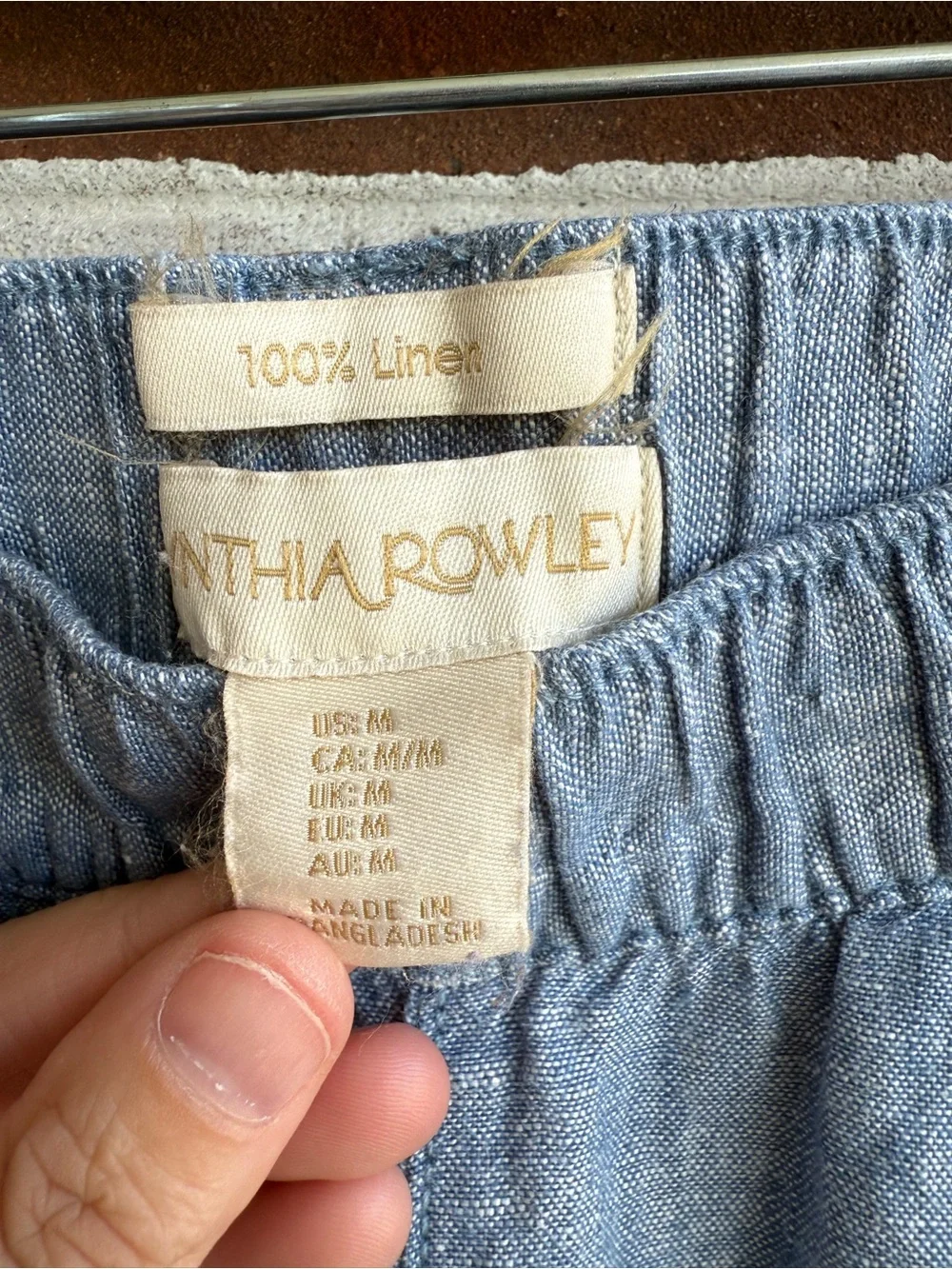 Cynthia Rowley Light Blue 100% Linen Blend Wide-Leg Pants